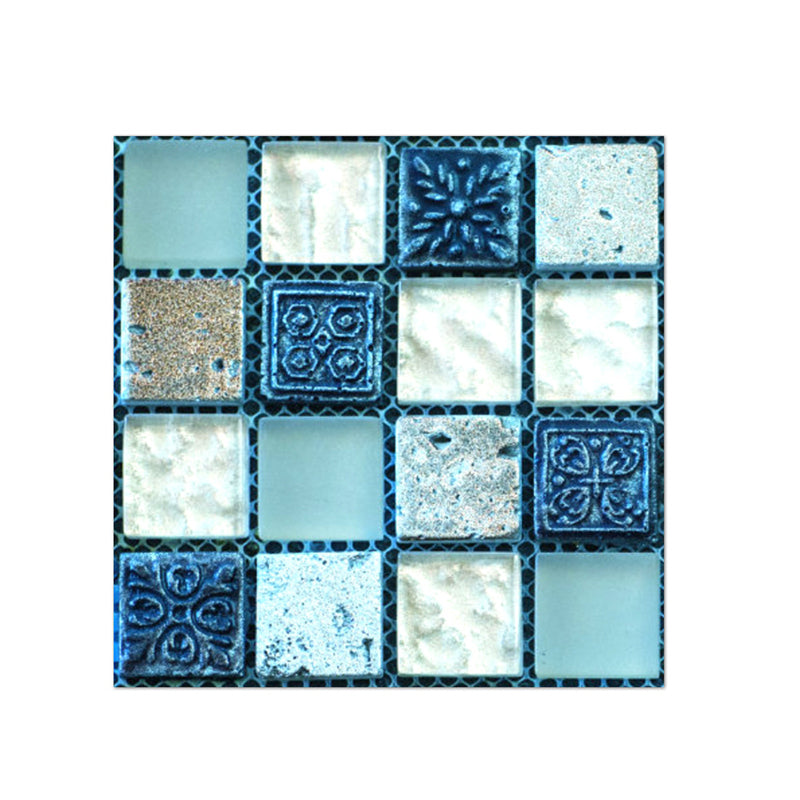 Lisslune | PVC Square Peel & Stick Mosaic Tile Multicolored Backsplash & Wall Tile