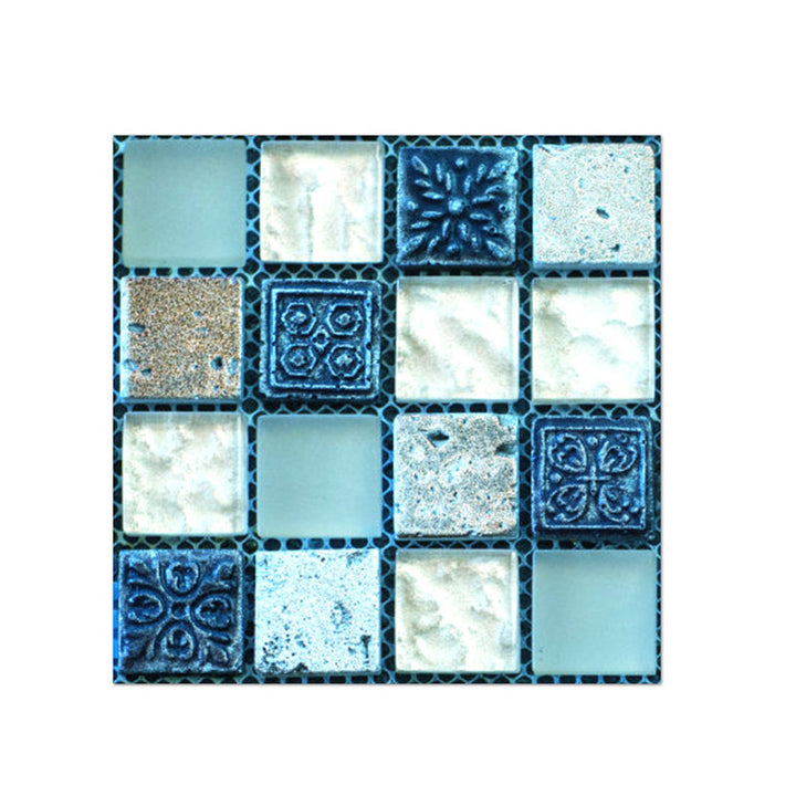 Lisslune | PVC Square Peel & Stick Mosaic Tile Multicolored Backsplash & Wall Tile