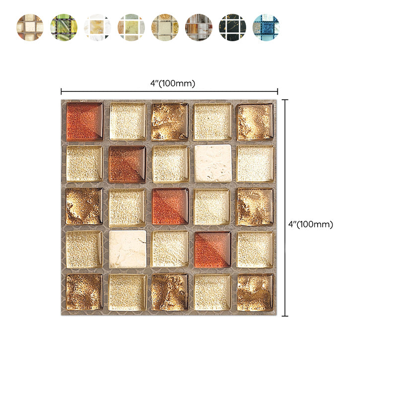 Lisslune | PVC Square Peel & Stick Mosaic Tile Multicolored Backsplash & Wall Tile