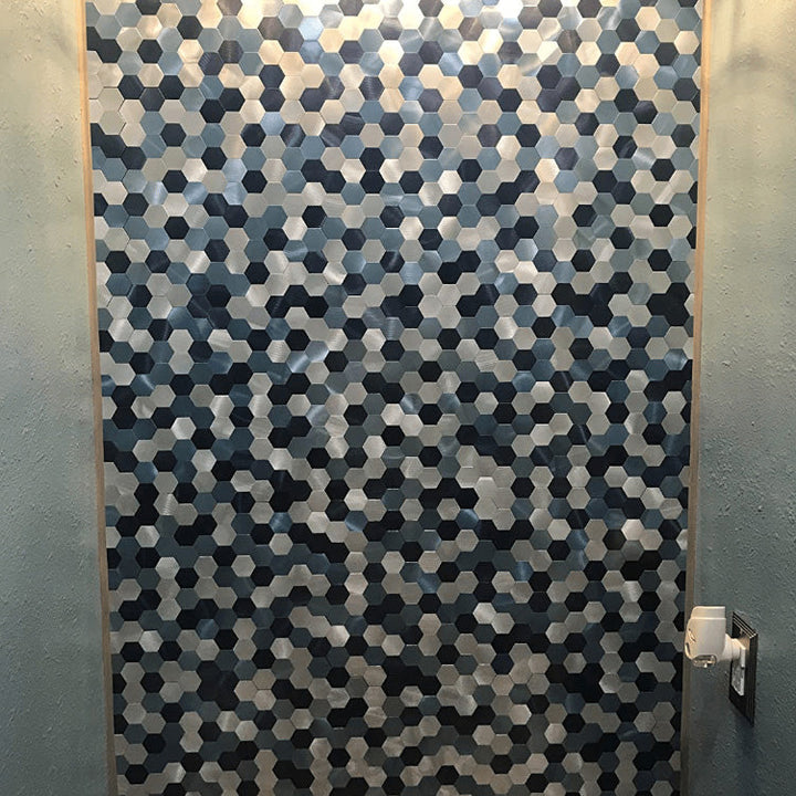 Lisslune | Modern Tile-Peel & Stick Metal Mosaic Tile Hexagon Peel & Stick Subway Tile