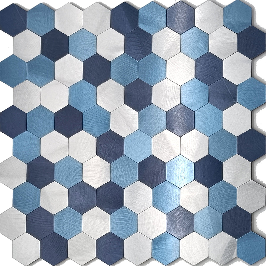 Lisslune | Modern Tile-Peel & Stick Metal Mosaic Tile Hexagon Peel & Stick Subway Tile