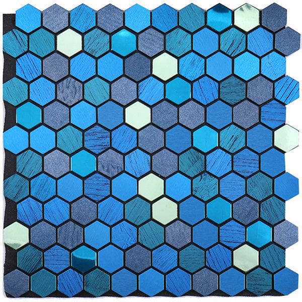 Lisslune | Modern Tile-Peel & Stick Metal Mosaic Tile Hexagon Peel & Stick Subway Tile