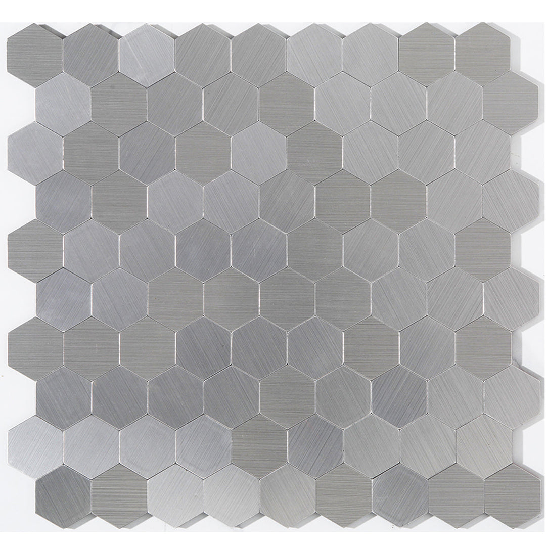 Lisslune | Modern Tile-Peel & Stick Metal Mosaic Tile Hexagon Peel & Stick Subway Tile