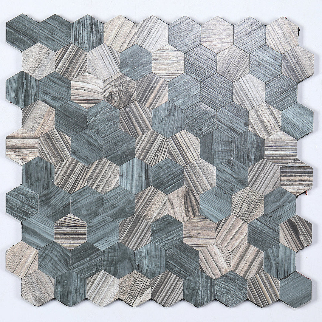 Lisslune | Modern Tile-Peel & Stick Metal Mosaic Tile Hexagon Peel & Stick Subway Tile