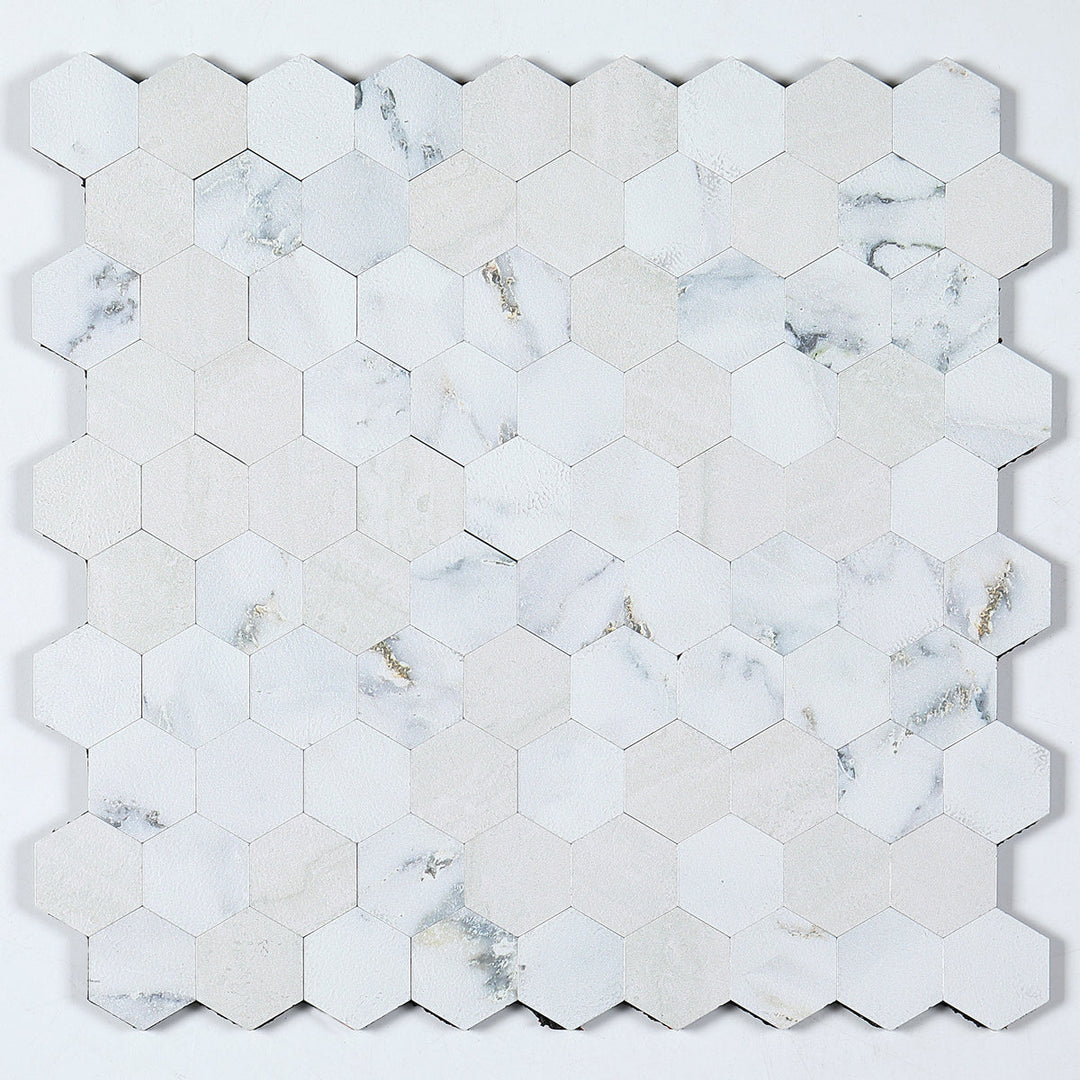 Lisslune | Modern Tile-Peel & Stick Metal Mosaic Tile Hexagon Peel & Stick Subway Tile
