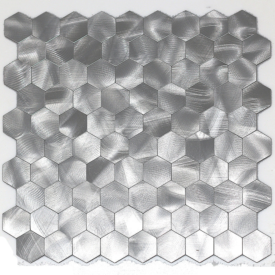 Lisslune | Modern Tile-Peel & Stick Metal Mosaic Tile Hexagon Peel & Stick Subway Tile