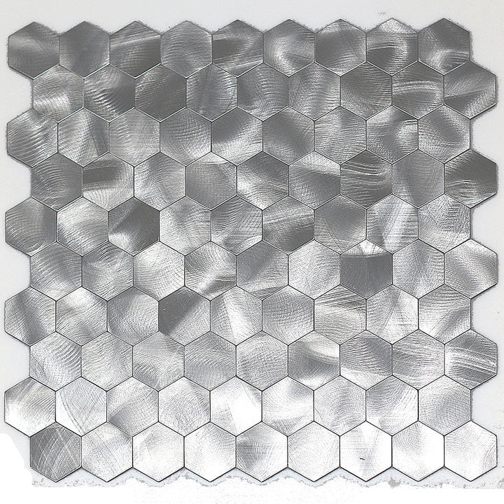 Lisslune | Modern Tile-Peel & Stick Metal Mosaic Tile Hexagon Peel & Stick Subway Tile