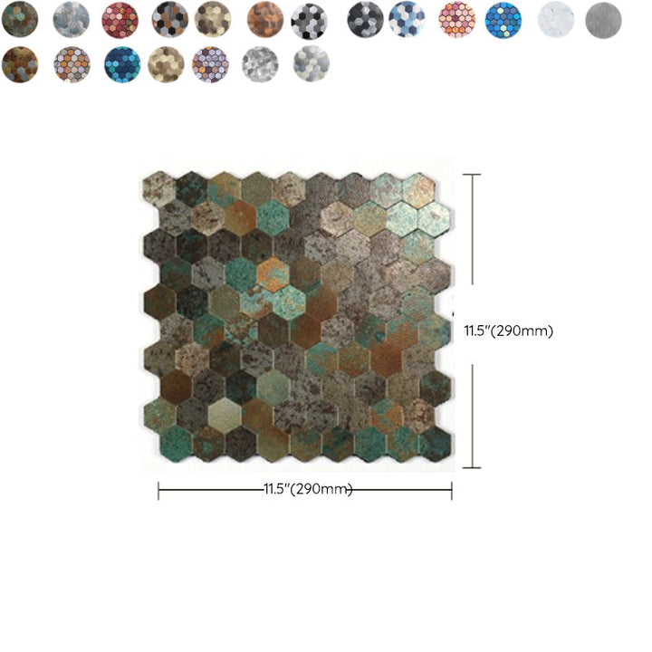 Lisslune | Modern Tile-Peel & Stick Metal Mosaic Tile Hexagon Peel & Stick Subway Tile