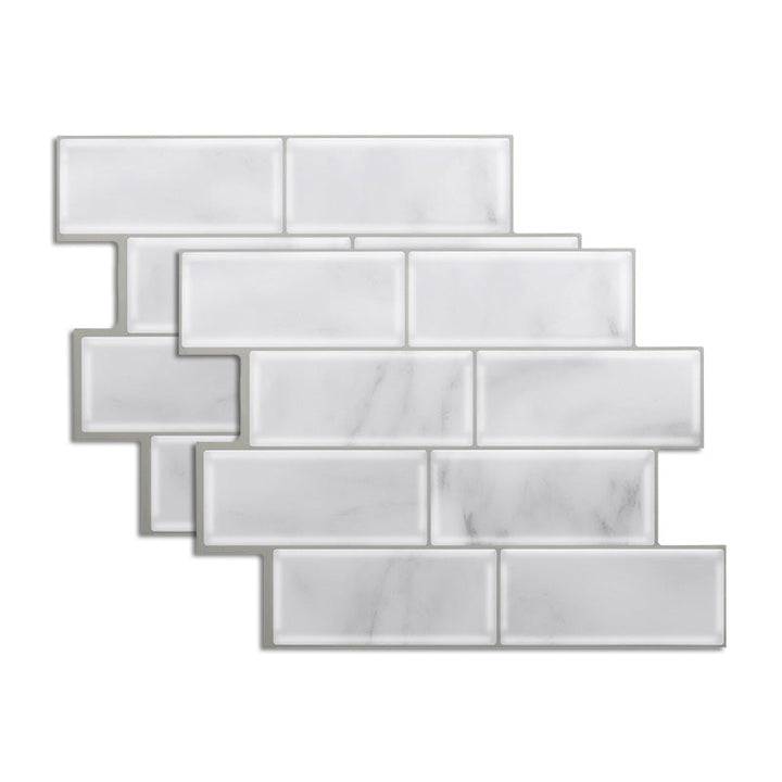 Lisslune | Peel & Stick Subway Tile Stain Resistant PVC Rectangle Peel & Stick Tile for Shower 2 Pack