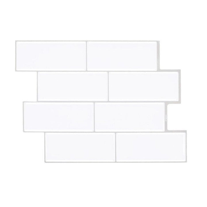 Lisslune | Peel & Stick Subway Tile Stain Resistant PVC Rectangle Peel & Stick Tile for Shower 2 Pack