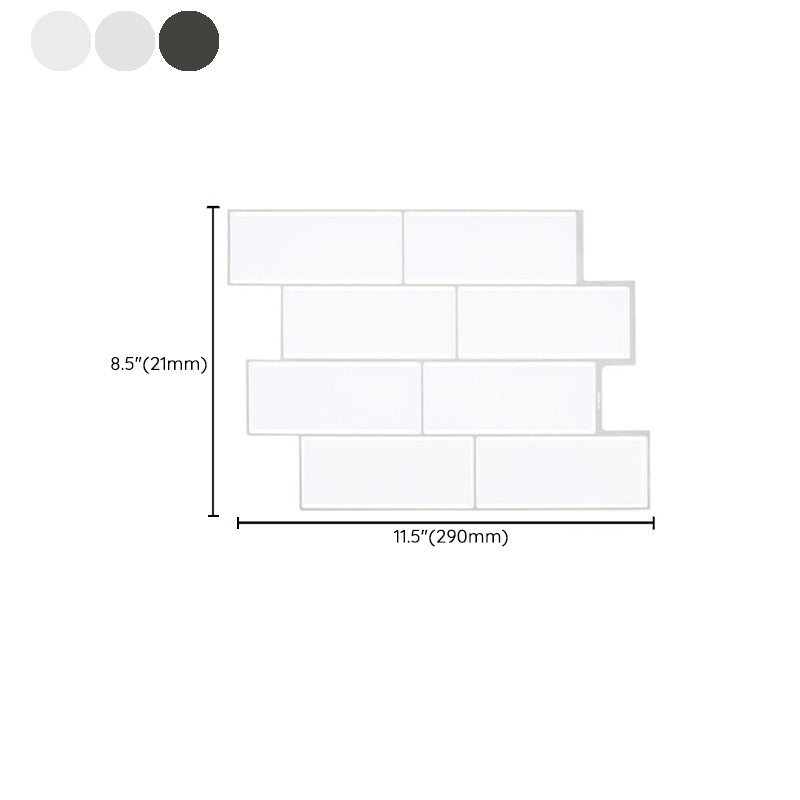 Lisslune | Peel & Stick Subway Tile Stain Resistant PVC Rectangle Peel & Stick Tile for Shower 2 Pack