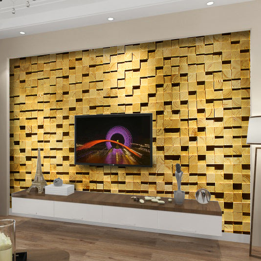 Lisslune | Wood Mosaic Cladding Shiplap Glue Contemporary Interior Wall Cladding