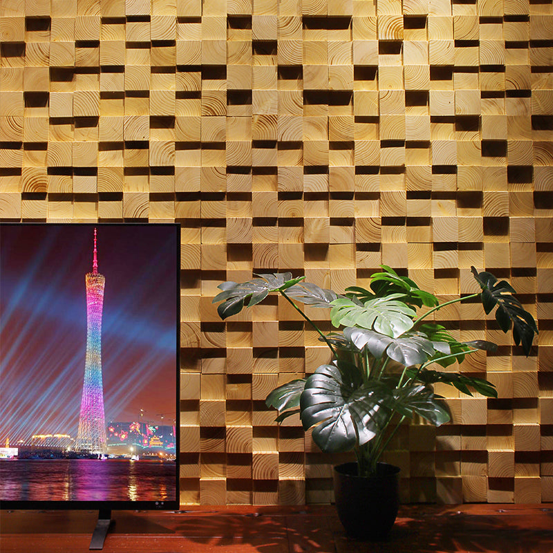 Lisslune | Wood Mosaic Cladding Shiplap Glue Contemporary Interior Wall Cladding
