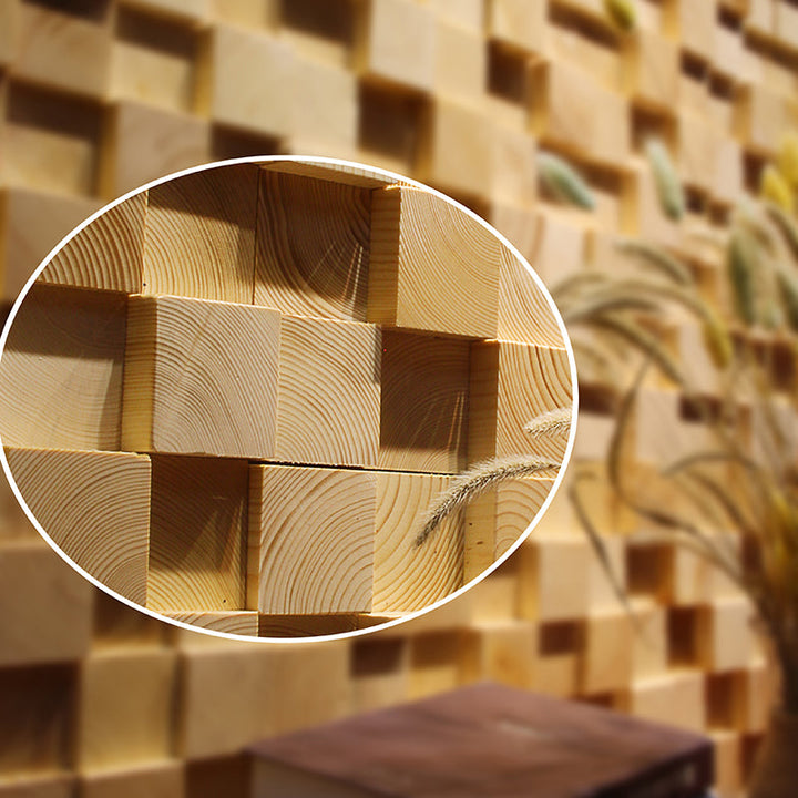 Lisslune | Wood Mosaic Cladding Shiplap Glue Contemporary Interior Wall Cladding