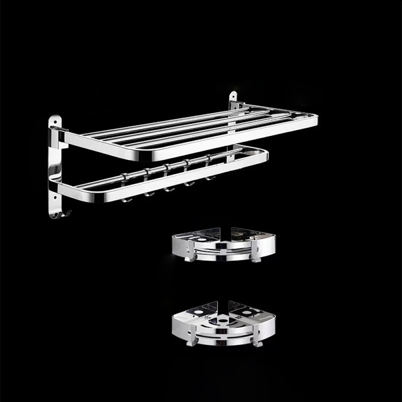 Lisslune | Modern Bathroom Accessory Set Silver Metal Bathroom Accessory
