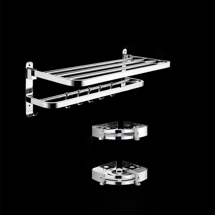 Lisslune | Modern Bathroom Accessory Set Silver Metal Bathroom Accessory