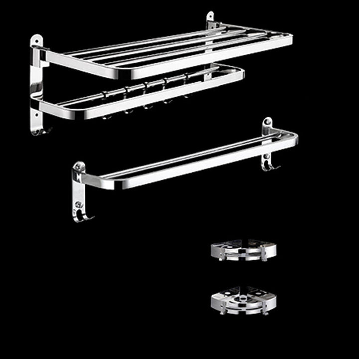 Lisslune | Modern Bathroom Accessory Set Silver Metal Bathroom Accessory