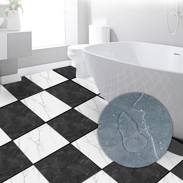 Lisslune | Modern PVC Peel and Stick Tile Floor Marble Look Mold Resistant Vinyl Tiles