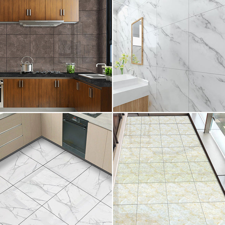 Lisslune | Modern PVC Peel and Stick Tile Floor Marble Look Mold Resistant Vinyl Tiles