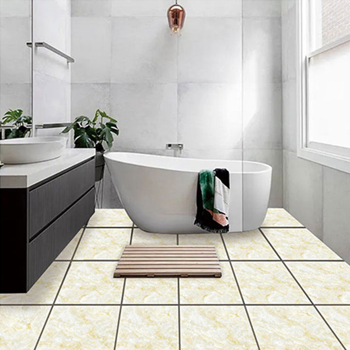Lisslune | Modern PVC Peel and Stick Tile Floor Marble Look Mold Resistant Vinyl Tiles