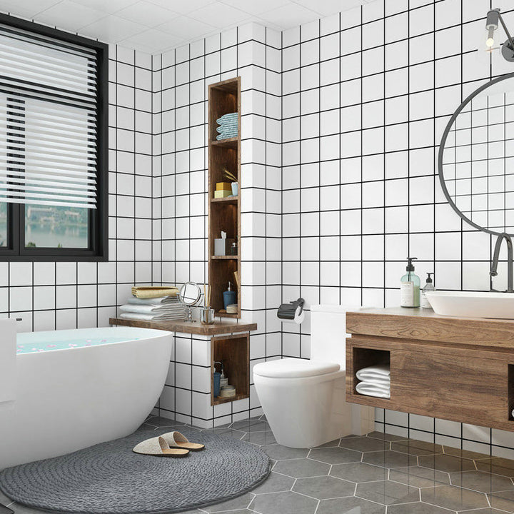 Lisslune | Floor Wall Tiles Marble Pattern Wallpaper Rectangular Bathroom Kitchen Wallpaper