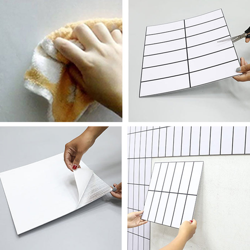 Lisslune | Tile Stripping & Sticking Rectangle White Plastic Waterproof Tile Stripping & Sticking for Shower 10-Pack