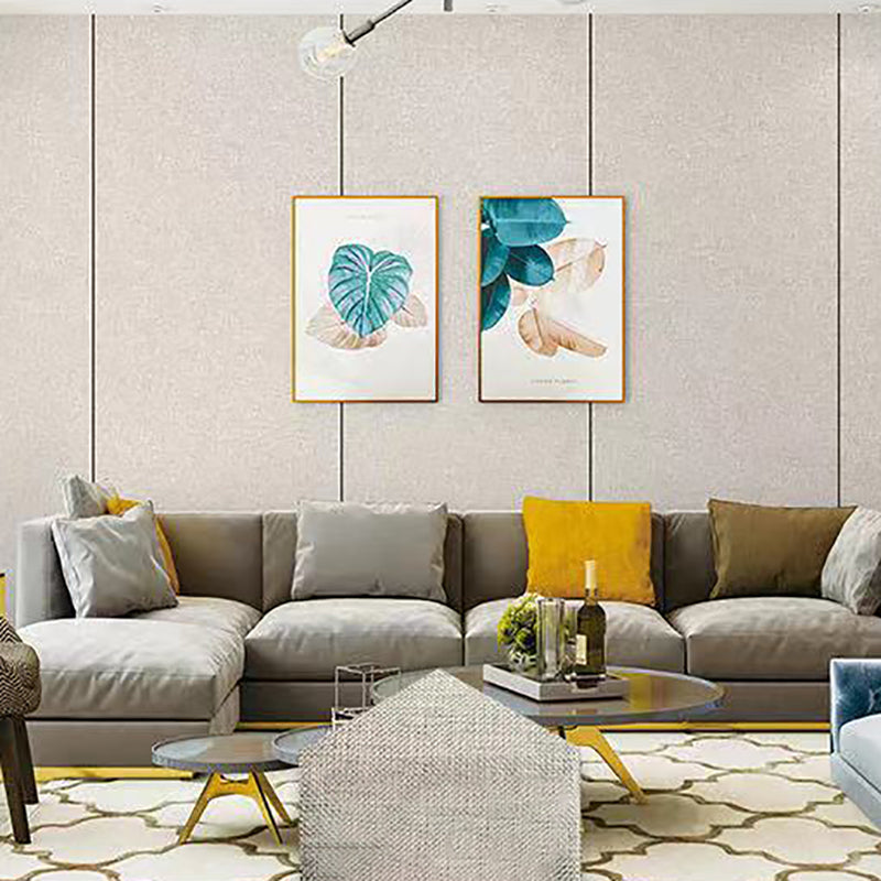 Lisslune | Modern Style Linen Wall Panel Living Room Removable Wall Covering