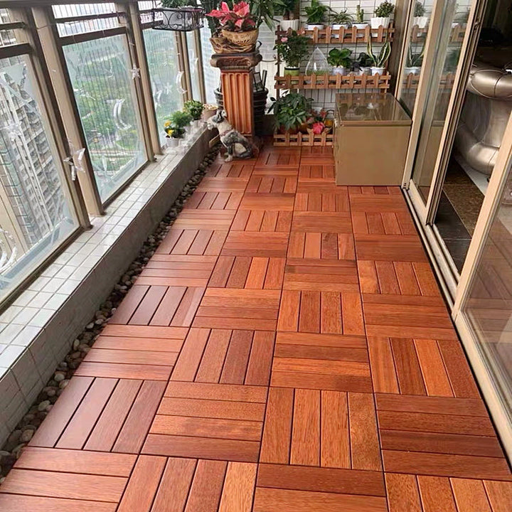 Lisslune | Modern Style Square Wood Flooring Corrosion Resistant Outdoor Wood Flooring