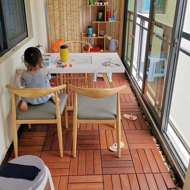 Lisslune | Modern Style Square Wood Flooring Corrosion Resistant Outdoor Wood Flooring