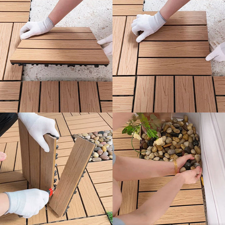 Lisslune | Modern Style Square Wood Flooring Corrosion Resistant Outdoor Wood Flooring