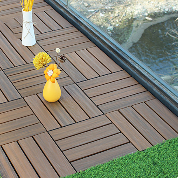 Lisslune | Deck Plank drilled hardwood tiles exterior flooring