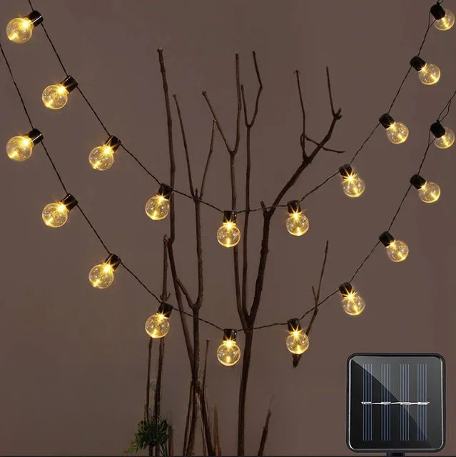 Lisslune | Waterproof Outdoor String Lights - Solar Garden Lighting for Balcony & Terrace