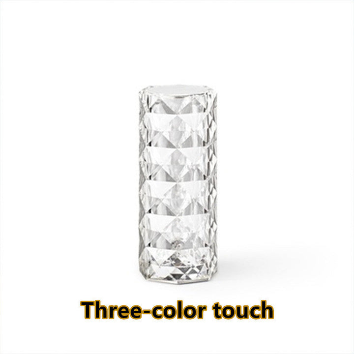 Lisslune | Nordic Crystal Lamp USB Table Lamps Bedroom Touch Dimming Atmosphere Diamond Night Light Rose Projector Lamp Decor