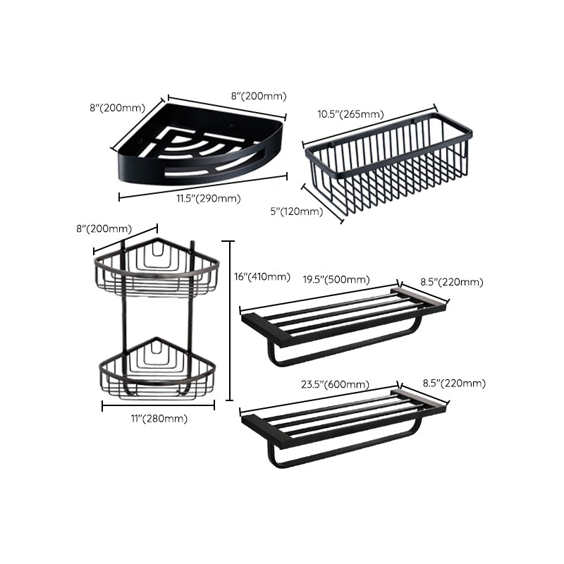 Lisslune | Traditional Bathroom Accessories Hardware Set in Black Metal