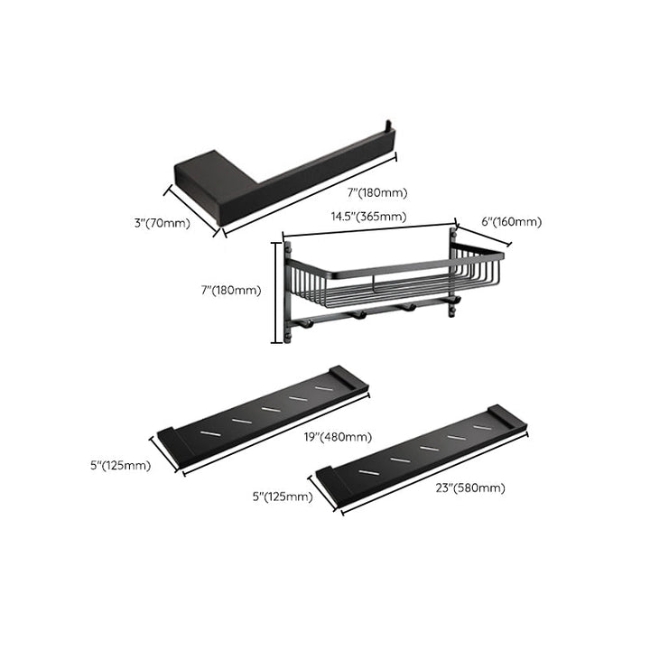 Lisslune | Traditional Bathroom Accessories Hardware Set in Black Metal