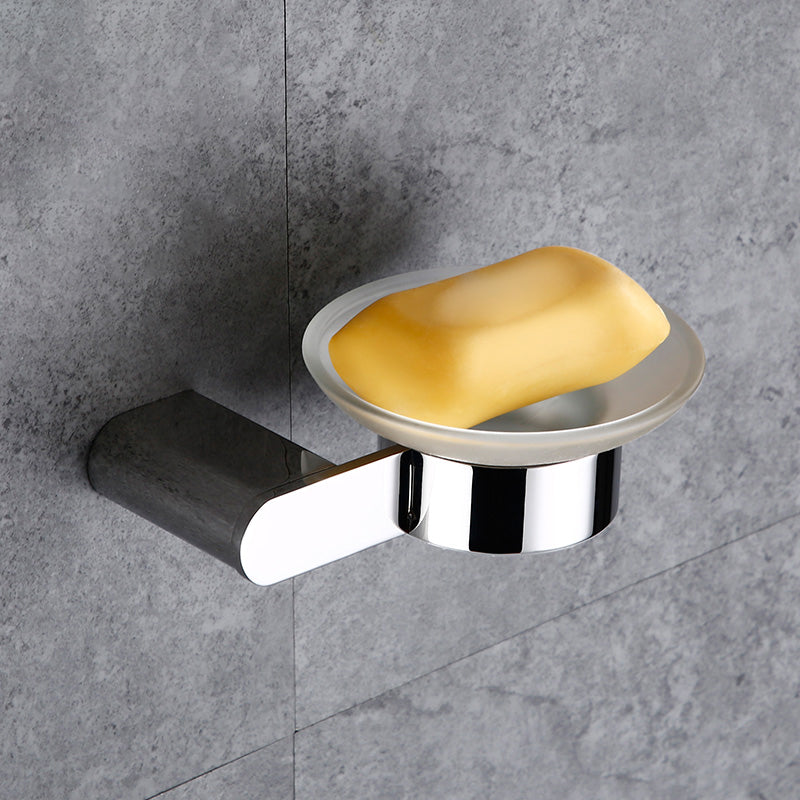 Lisslune | Contemporary Bathroom Accessories Hardware Set in Silver with Soap Dish