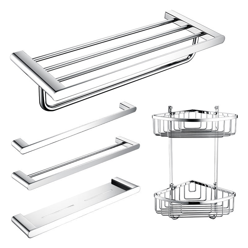 Lisslune | Contemporary Bathroom Accessories Hardware Set in Silver with Soap Dish