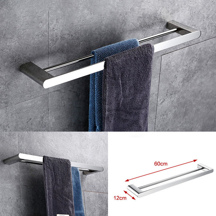 Lisslune | Contemporary Bathroom Accessories Hardware Set in Silver with Soap Dish