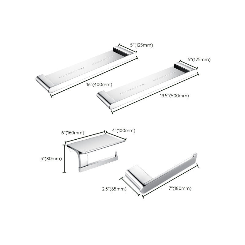 Lisslune | Contemporary Bathroom Accessories Hardware Set in Silver with Soap Dish