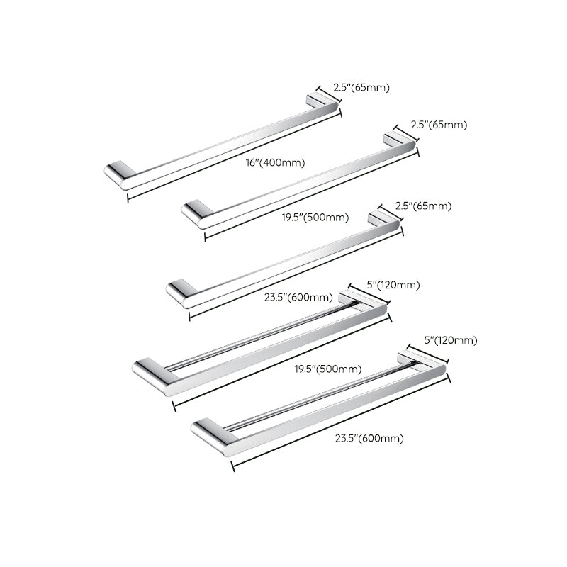 Lisslune | Contemporary Bathroom Accessories Hardware Set in Silver with Soap Dish