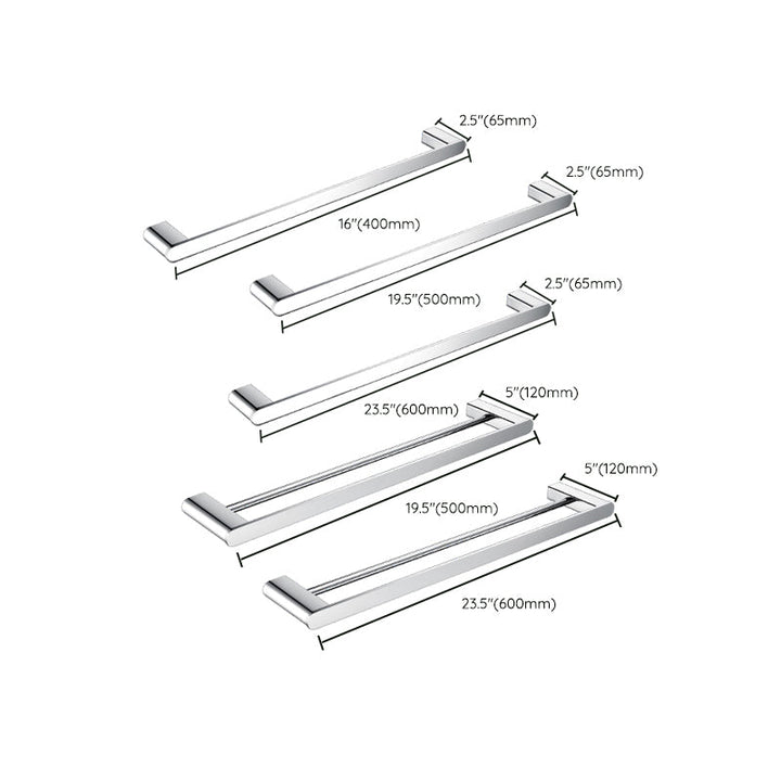 Lisslune | Contemporary Bathroom Accessories Hardware Set in Silver with Soap Dish