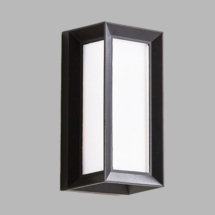 Skørter | Lodges Cuboid Box Wall Lamp Milk Glass LED Wall Mounted Lamp in Black for Corner, Warm/White Light