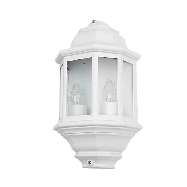 Skørter | Black/White Geometric Wall Lighting Lodges Clear Glass 2-Light Corner Outdoor Wall Sconces