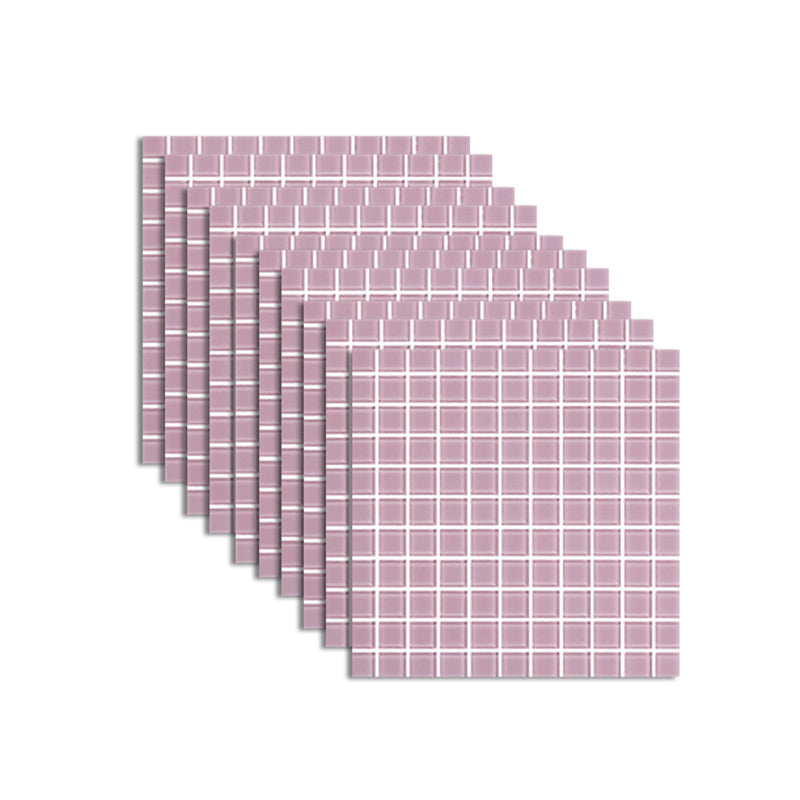 Lisslune | 12" x 12" Peel & Stick Glass Square Grid Mosaic Peel and Stick Tile 10-Pack