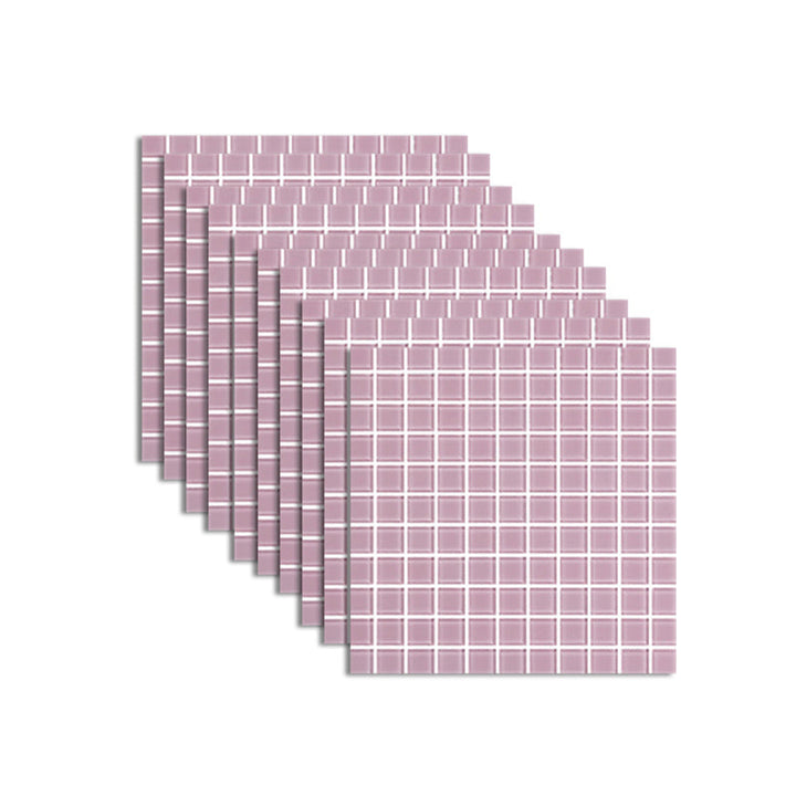 Lisslune | 12" x 12" Peel & Stick Glass Square Grid Mosaic Peel and Stick Tile 10-Pack