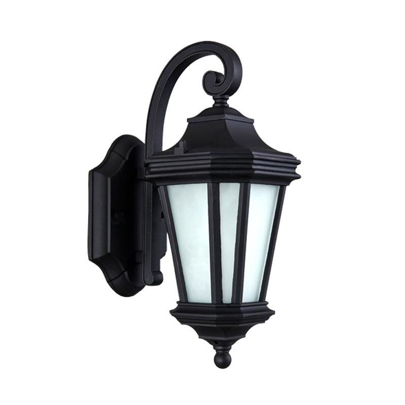 Skørter | 1 Head Twisted Arm Wall Lamp Country Black Finish Opal Glass Wall Mount Fixture