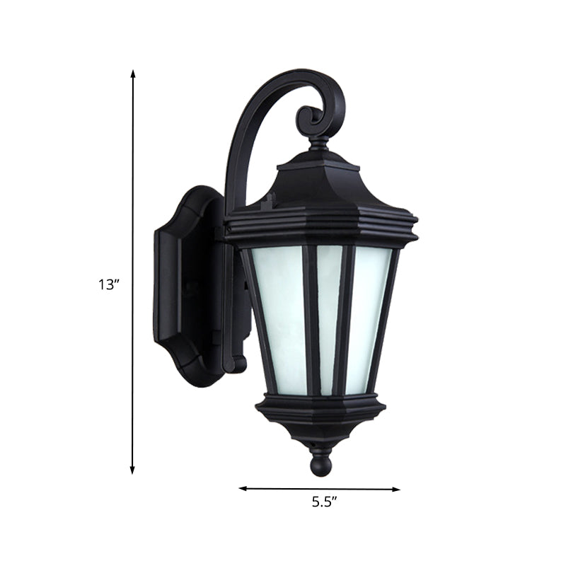 Skørter | 1 Head Twisted Arm Wall Lamp Country Black Finish Opal Glass Wall Mount Fixture