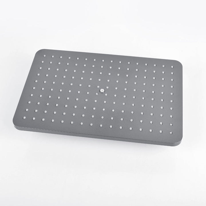 Lisslune | Rectangular Gray Showerhead Combo Standard Spray Pattern Showerhead