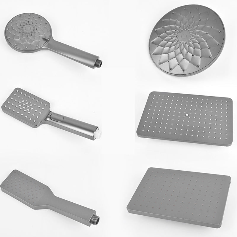 Lisslune | Rectangular Gray Showerhead Combo Standard Spray Pattern Showerhead