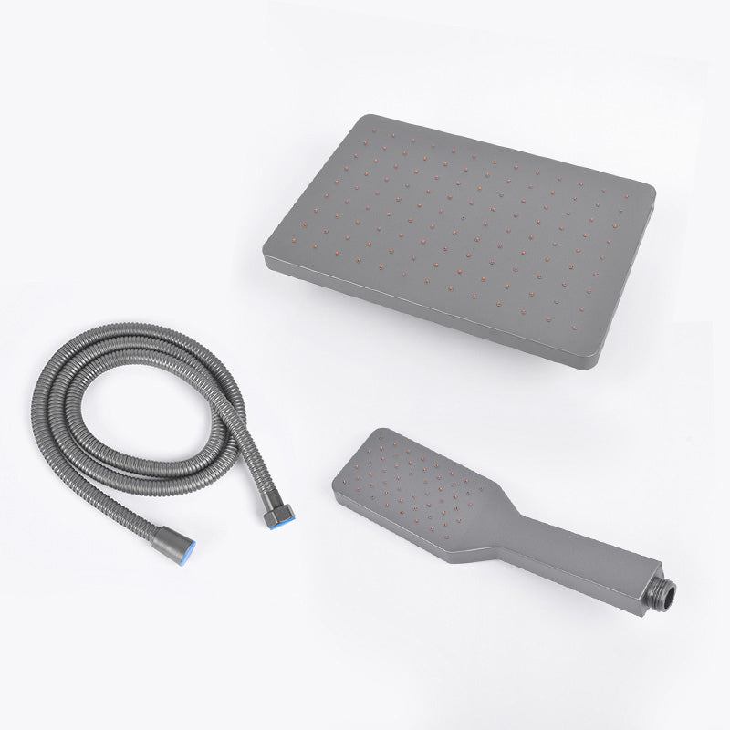 Lisslune | Rectangular Gray Showerhead Combo Standard Spray Pattern Showerhead